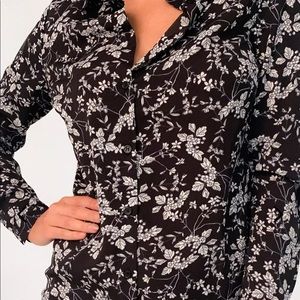 black floral print shirt dress